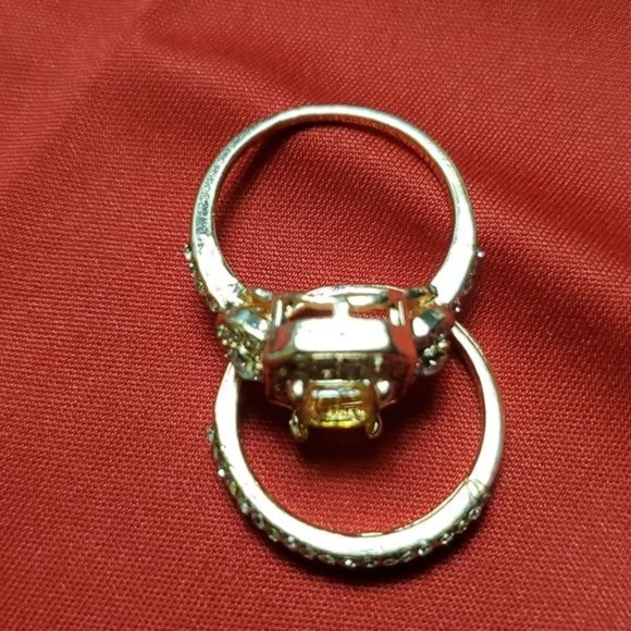 NEW 18K Rose Gold  Morganite 2 Piece Ring Set - Picture 9 of 13